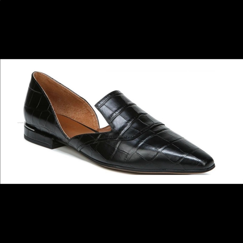 Franco Sarto Artisan Loafer in black crocodile, brand new/never worn, sz 6